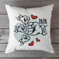 Bedrucktes Kissen mit Motiv Papa fist bump
