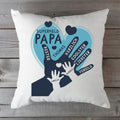 Bedrucktes Kissen mit Motiv Papa Hand