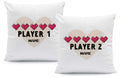 Bedrucktes Kissen mit Spruch "Player 1 & Player 2" im Set