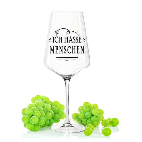 Leonardo Weingläser mit UV-Druck "Ich hasse Menschen"