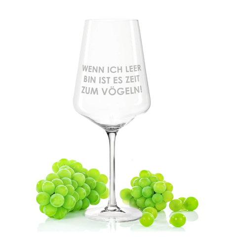 Leonardo Weinglas mit Gravur "Wenn ich leer bin"