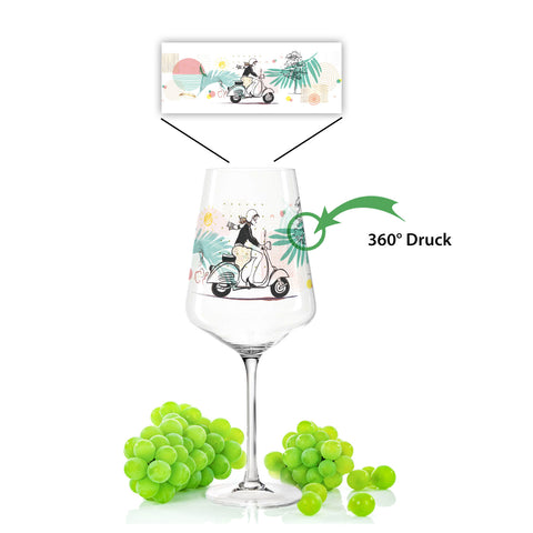 Leonardo Puccini Weingläser mit UV-Druck im Summer Vibes Design im Set