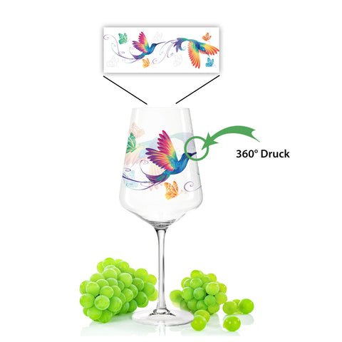 Leonardo Puccini Weingläser mit UV-Druck im Kolibri Design im Set
