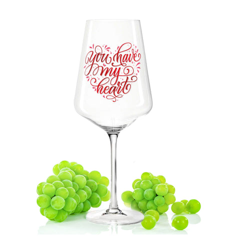 Leonardo Puccini Weingläser mit UV-Druck "You have my Heart" im Set