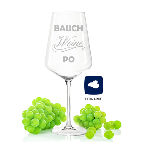 Leonardo Weinglas mit Gravur "Bauch Weine Po"