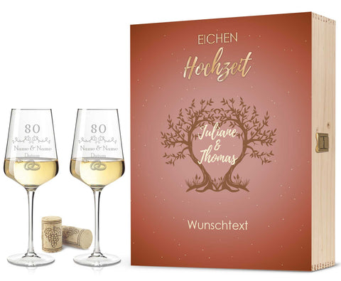 Leonardo Weingläser im "Eichenhochzeit - 80 Jahre" Design als Set