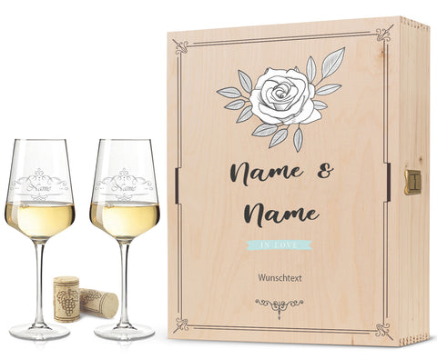 Leonardo Puccini Weißweingläser "Vintage Weinranke" mit Namen im Set