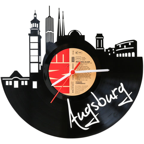 Schallplattenuhr Skyline Augsburg