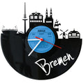 Schallplattenuhr Skyline Bremen