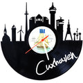 Schallplattenuhr Skyline Cuxhaven