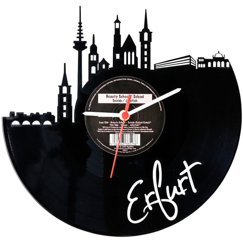 Schallplattenuhr Skyline Erfurt