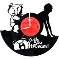 Schallplattenuhr Fuck You Thunder