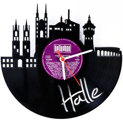 Schallplattenuhr Skyline Halle an der Saale