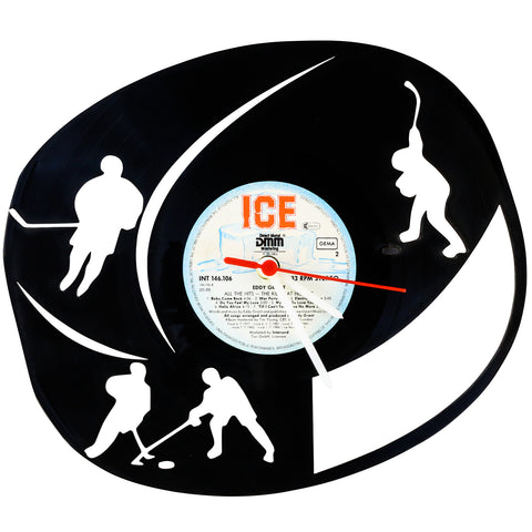 Schallplattenuhr Ice Hockey