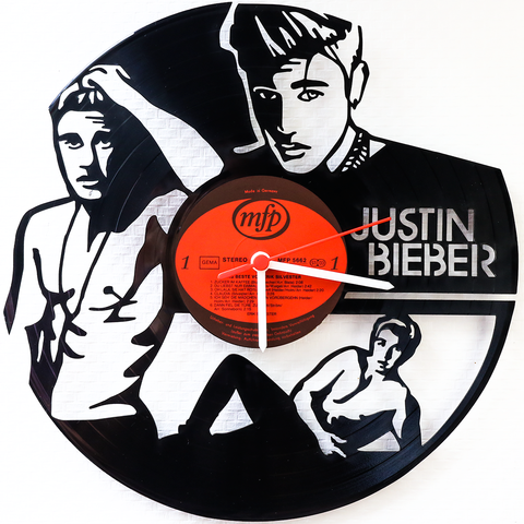 Schallplattenuhr Justin Bieber