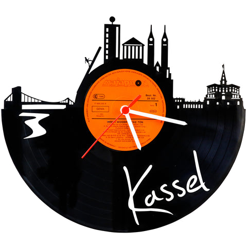 Schallplattenuhr Skyline Kassel