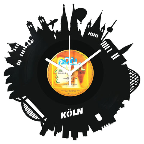 Schallplattenuhr Skyline Köln 2017