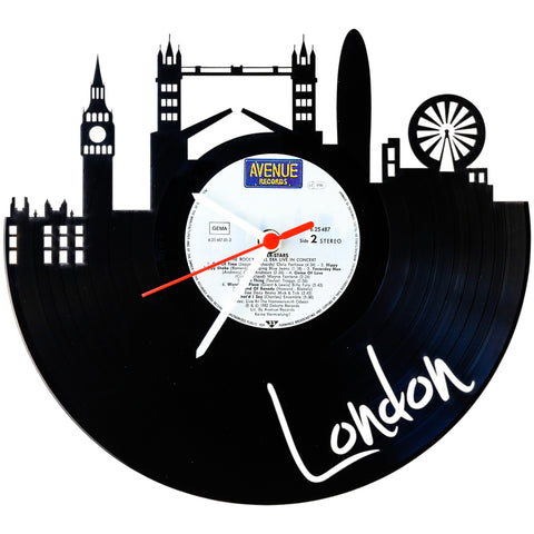 Schallplattenuhr Skyline London