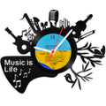 Schallplattenuhr Music is Life