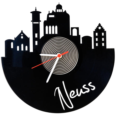 Schallplattenuhr Skyline Neuss