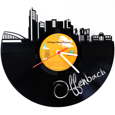 Schallplattenuhr Skyline Offenbach
