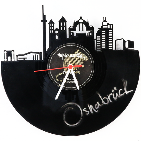 Schallplattenuhr Skyline Osnabrück