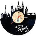 Schallplattenuhr Skyline Prag