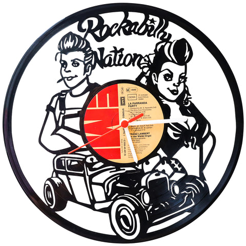 Schallplattenuhr Rockabilly