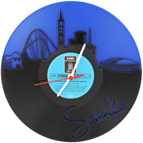 Schallplattenuhr Schalke Fan Uhr Colored
