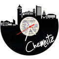 Schallplattenuhr Skyline Chemnitz