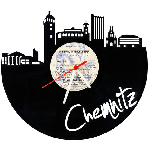 Schallplattenuhr Skyline Chemnitz