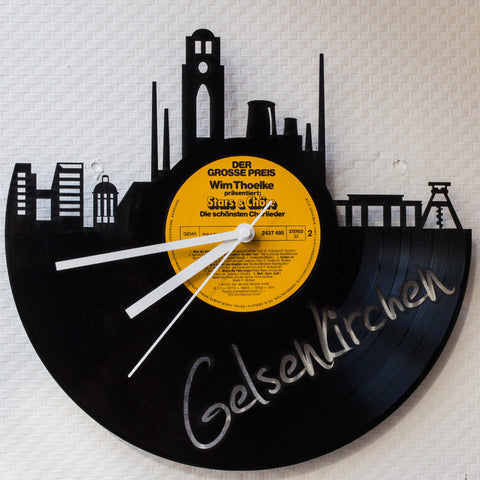 Schallplattenuhr Skyline Gelsenkirchen