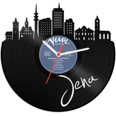 Schallplattenuhr Skyline Jena