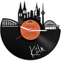 Schallplattenuhr Skyline mit Deiner Stadt
