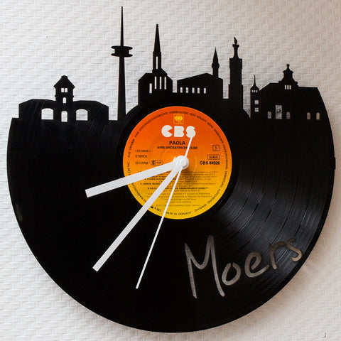 Schallplattenuhr Skyline Moers