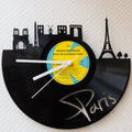 Schallplattenuhr Skyline Paris