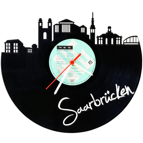 Schallplattenuhr Skyline Saarbrücken