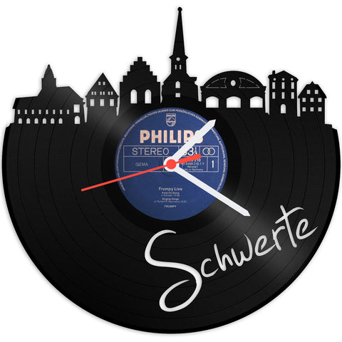 Schallplattenuhr Skyline Schwerte