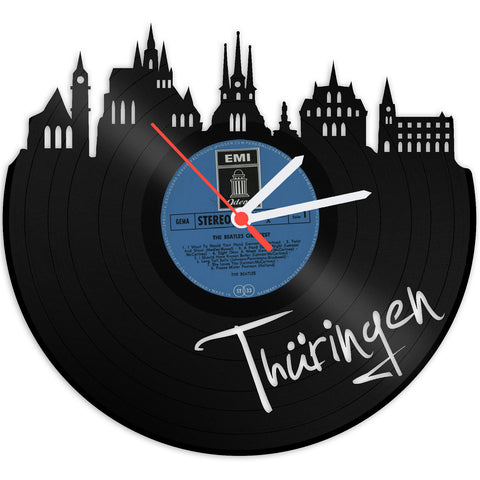 Schallplattenuhr Skyline Thüringen