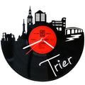 Schallplattenuhr Skyline Trier