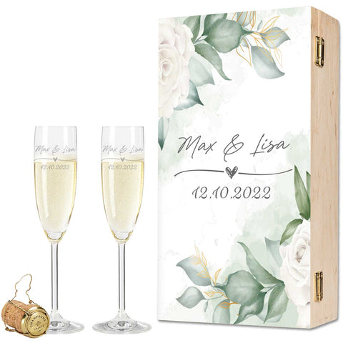 Leonardo Gläser mit Gravur im "Wedding Love" Design als Set