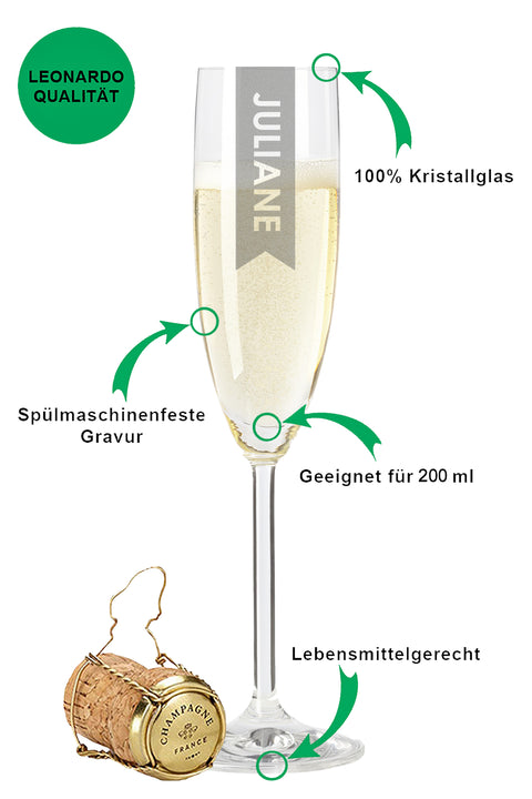 Leonardo Glas mit Gravur - "Elegant"