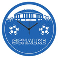 Wanduhr aus Holz Vereinsliebe Schalke - mit UV Druck