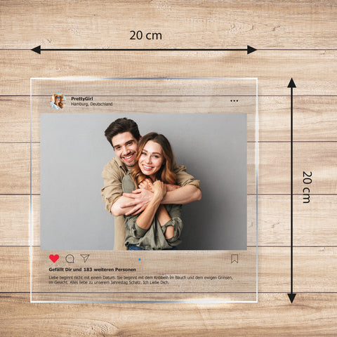 Dein Post als Socialglas mit Foto & Wunschtext