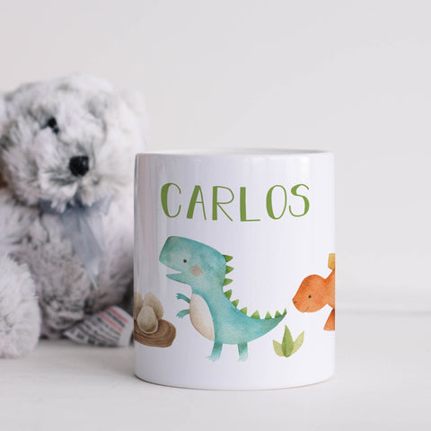 Bedruckte Spardose für Kinder - im Dino Design - mit Namen personalisiert
