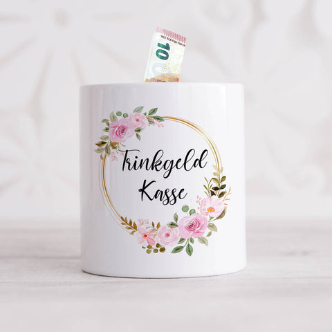 Bedruckte Spardose im Trinkgeld Kasse Design
