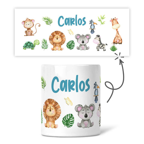 Bedruckte Spardose - Safari Design für Kinder