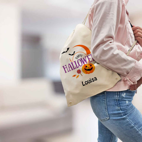 Bedruckter Turnbeutel für Kinder im Happy Halloween Design