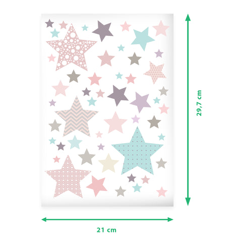 Wandsticker Set Pastell Sterne 2.0