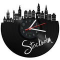 Schallplattenuhr Skyline Stockholm